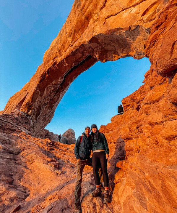 Sarah and Justin at Arches National Park