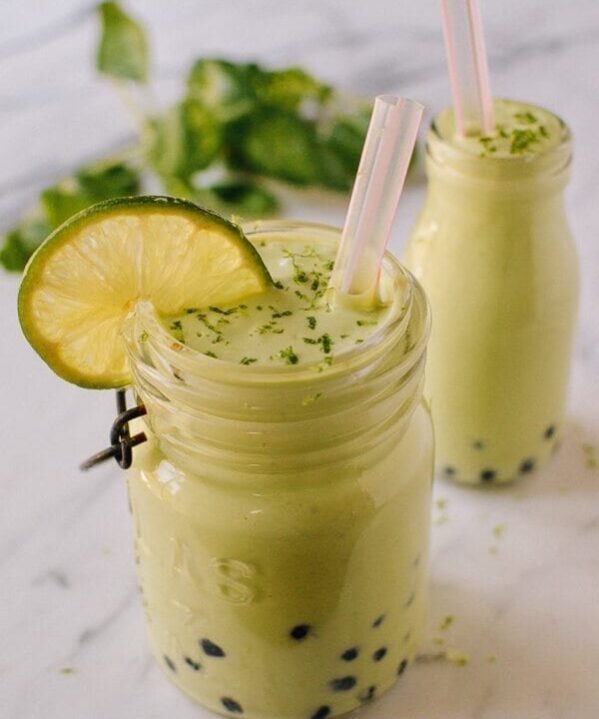 Avocado Smoothies with Boba, by thewoksoflife.com