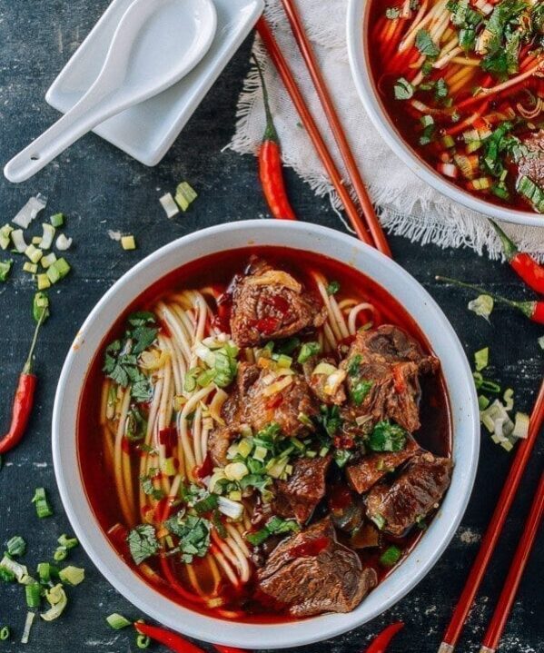 Spicy Beef Noodle Soup, by thewoksoflife.com