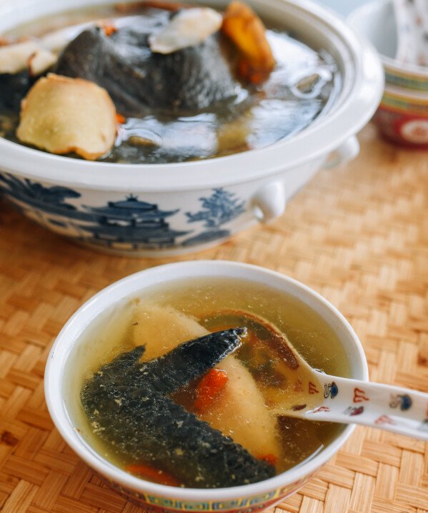 Bowl of Chinese Black Chicken Soup