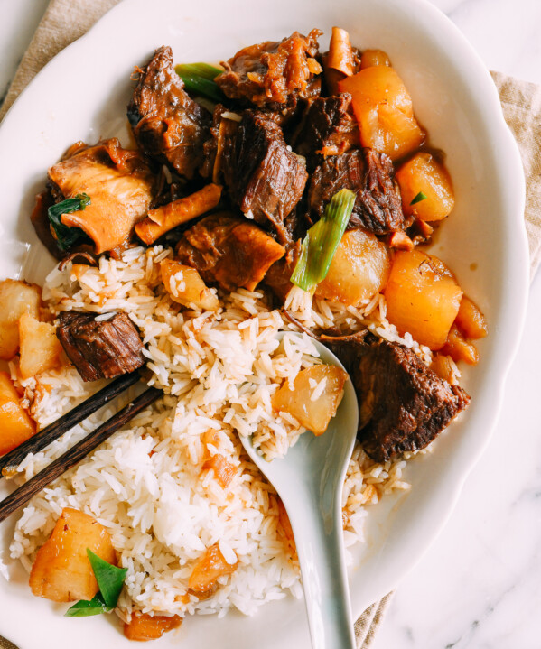 Cantonese Braised Beef with Daikon Radish Over Rice