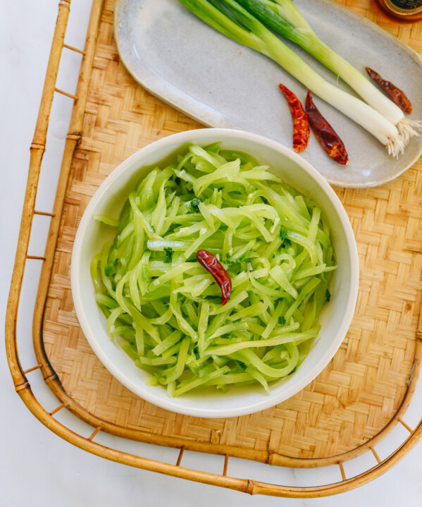 Celtuce Salad with Scallion Oil