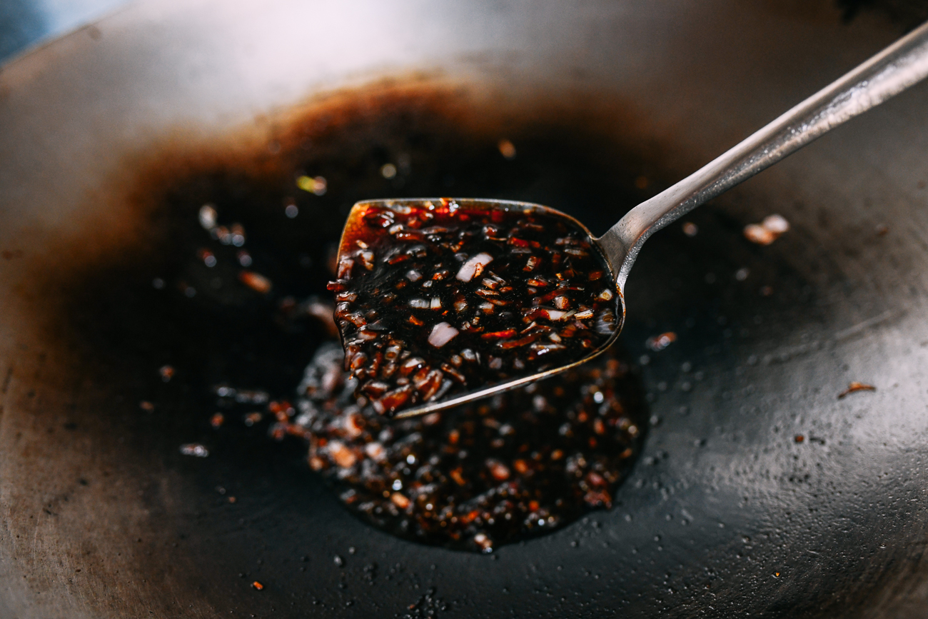 Making sauce for char siu bao filling