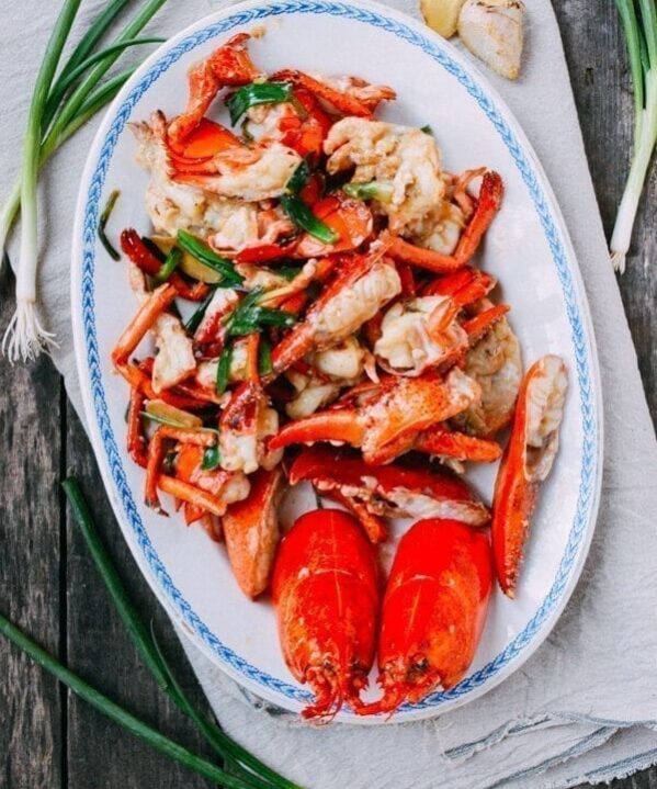 Cantonese-Style Ginger Scallion Lobster, by thewoksoflife.com