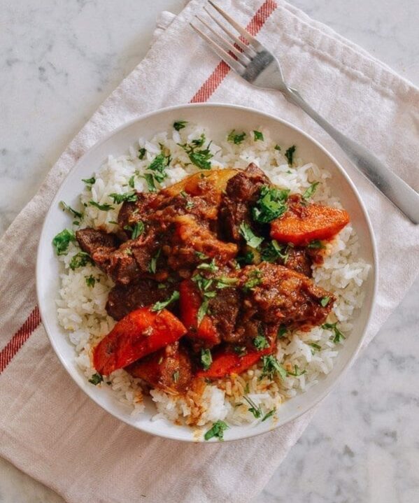 Caribbean Spiced Lamb Stew, by thewoksoflife.com