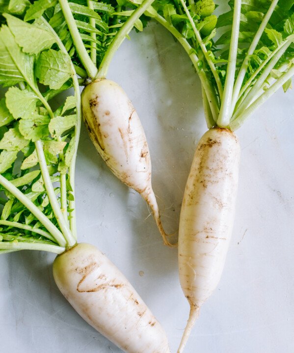 Homegrown Daikon Radishes