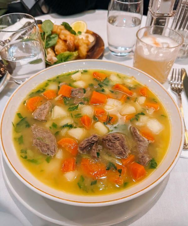 Lamb Stew at Davy Byrnes restaurant in Dublin