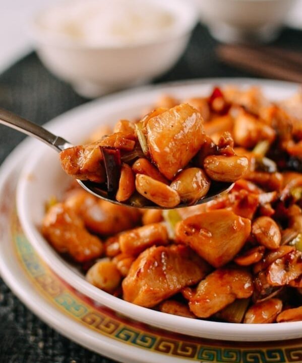 Serving kung pao chicken, thewoksoflife.com