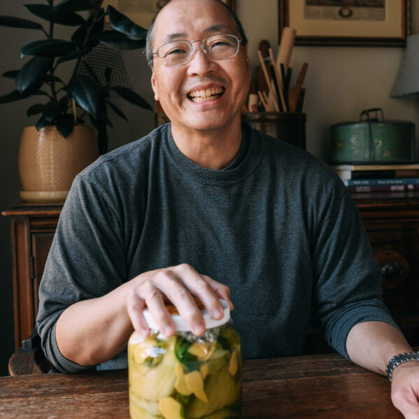 Bill with jar of haam choy