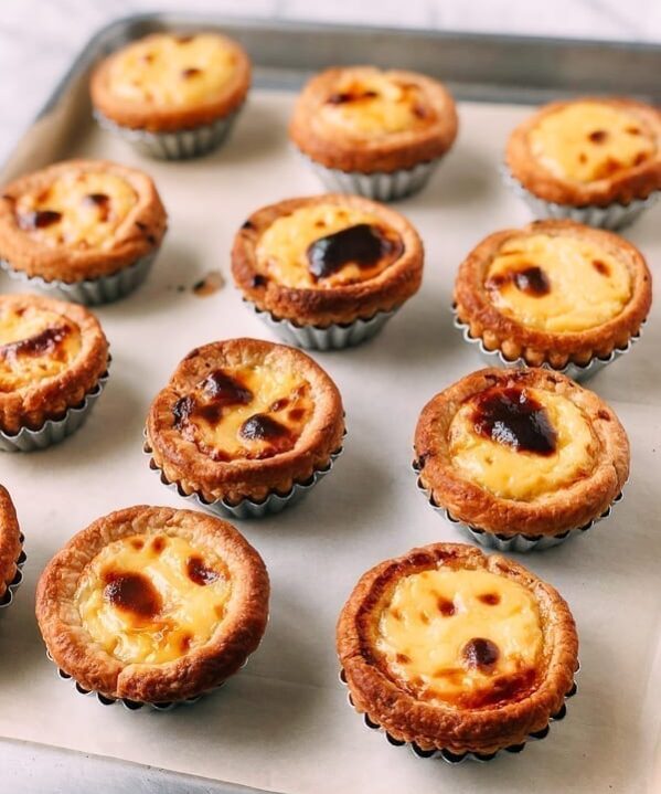 Portuguese Custard Tarts (Pasteis de Nata), by thewoksoflife.com