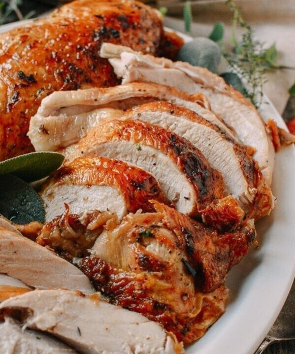 Herb Roasted Turkey Breast with Stovetop Stuffing, by thewoksoflife.com