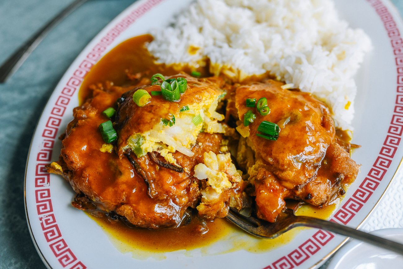 plate of egg foo young