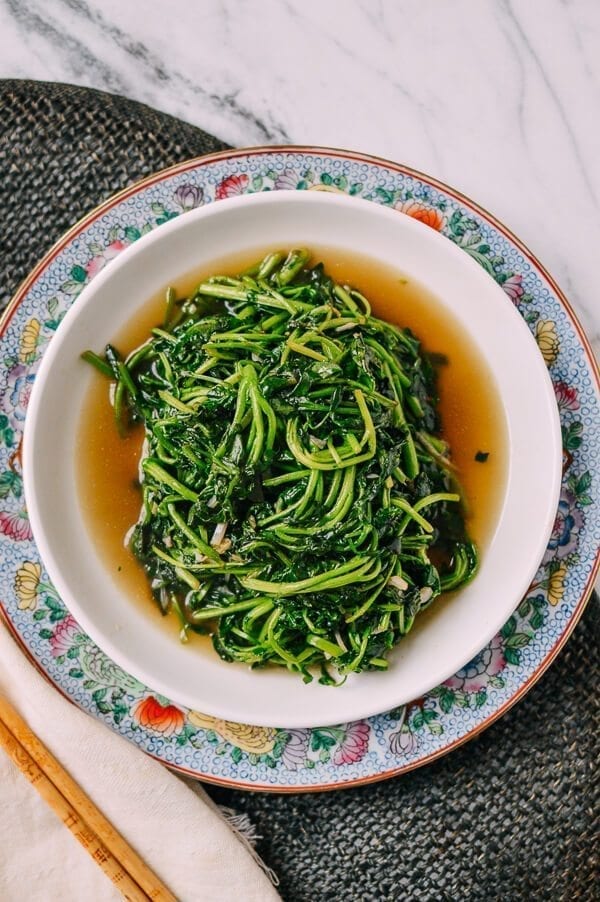 Stir-fried Watercress, by thewoksoflife.com