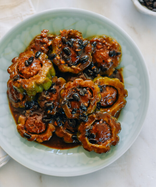 Stuffed Bitter Melon with Black Bean Sauce