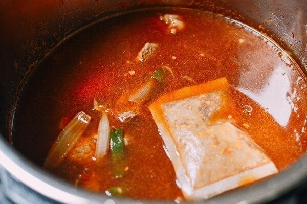 Taiwanese Beef Noodle Soup (Instant Pot), by thewoksoflife.com