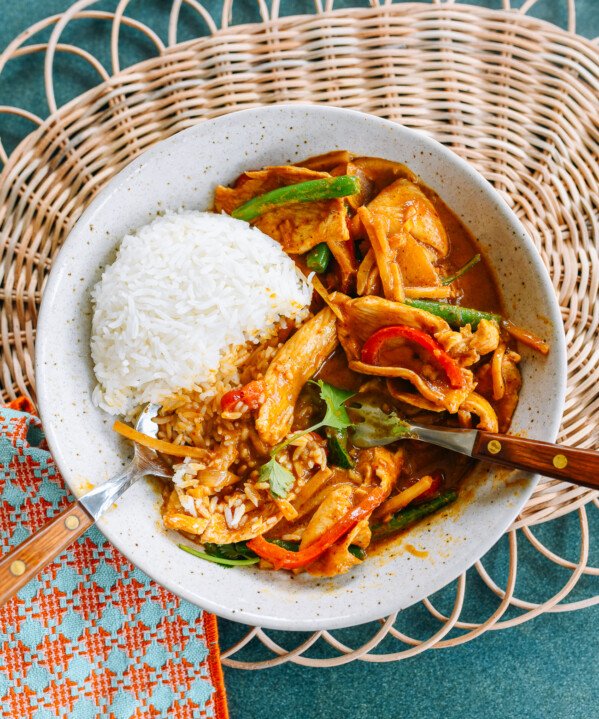 Thai Red Curry Chicken with Steamed Rice