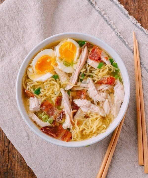 Leftover Thanksgiving Turkey Ramen, by thewoksoflife.com